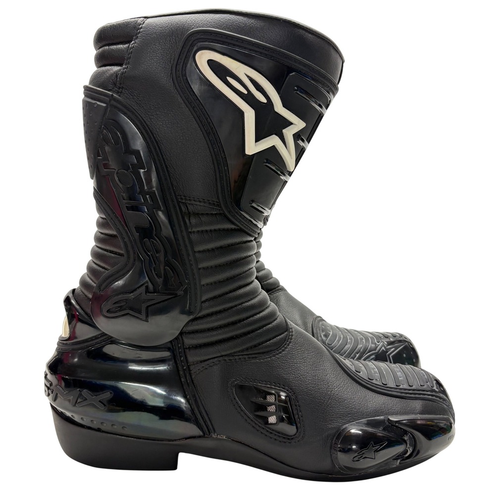 Alpinestars S-MX Boots Mens 46 Black Leather Racing Motorcycle